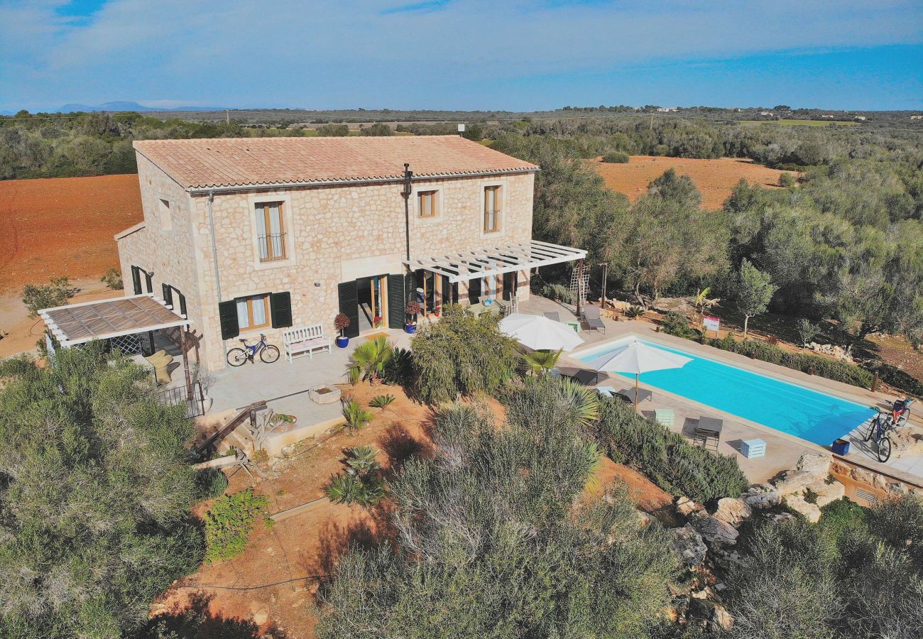 Villa in Ses Salines - Can Xesquet Comuna 168 wunderschönes Landgut mit privatem Pool, großer Terrasse, Fahrrädern und W-Lan